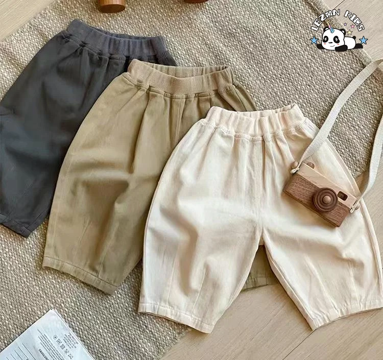 LEZONKIDS - Customizable Factory Wholesale Waistband Casual Locking Hem Pants Toddler Cotton Harem Pants Baby Boy Pants